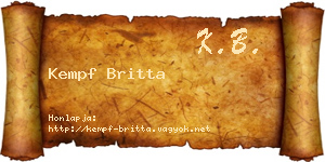 Kempf Britta névjegykártya